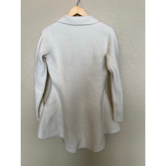 NEW SEROYA Clara Knit Mini Dress Small Eggshell $278 Cream Ribbed Knit Flared - Picture 6 of 11
